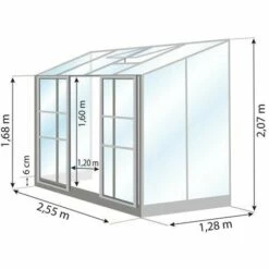 LAMS Serre Mélissa IDA 3300 De 3,30 M², Couleur Aluminium - Aluminium -France Serre de jardin Soldes 2022 11087948 3