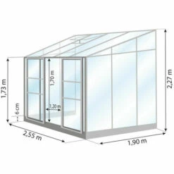 LAMS Serre Mélissa IDA 5200 De 4.90 M², Couleur Aluminium - Aluminium -France Serre de jardin Soldes 2022 11120967 3