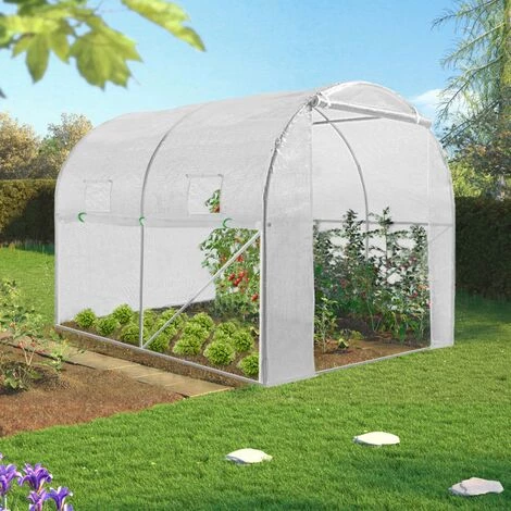 IDMARKET Bâche De Rechange 130G/M² Pour Serre Tunnel 6M² Blanche 4 Saisons ROMA - Blanc 3 IDMARKET Bâche De Rechange 130G/M² Pour Serre Tunnel 6M² Blanche 4 Saisons ROMA - Blanc