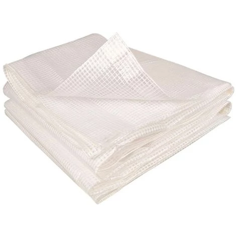 IDMARKET Bâche De Rechange 130G/M² Pour Serre Tunnel 6M² Blanche 4 Saisons ROMA - Blanc 4 IDMARKET Bâche De Rechange 130G/M² Pour Serre Tunnel 6M² Blanche 4 Saisons ROMA - Blanc – Image 2