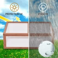 COSTWAY Serre De Jardin En Bois Massif Plantation Châssis Froid Fruits Plantes Balcon Jardinage -France Serre de jardin Soldes 2022 11725648 5