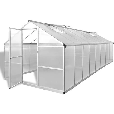 VidaXL Serre Aluminium 481x250x195 Cm 23,44 M³ - Transparent 2 VidaXL Serre Aluminium 481x250x195 Cm 23,44 M³ - Transparent