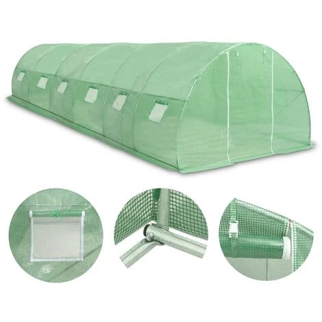 VidaXL Serre 27 M² 900x300x200 Cm - Vert 4 VidaXL Serre 27 M² 900x300x200 Cm - Vert – Image 2