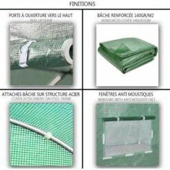 VOUNOT Serre De Jardin Tunnel 12m2 En Acier Galvanise -France Serre de jardin Soldes 2022 12682735 4