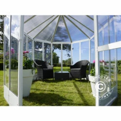 DANCOVER Kiosque De Jardin En Polycarbonate 6,96m², 2,41x3,3x2,58m, Blanc - Blanc -France Serre de jardin Soldes 2022 12727976 3