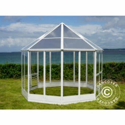 DANCOVER Kiosque De Jardin En Polycarbonate, Octogonal 7,37m², 2,98x2,98x2,78m, Blanc - Blanc -France Serre de jardin Soldes 2022 12727980 5