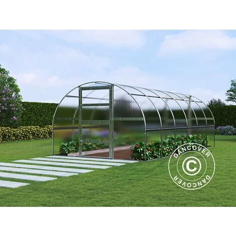 DANCOVER Serre Polycarbonate TITAN Arch 280, 18m², 3x6m, Argent - Argenté 3 DANCOVER Serre Polycarbonate TITAN Arch 280, 18m², 3x6m, Argent - Argenté