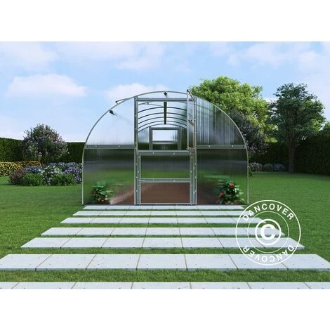 DANCOVER Serre Polycarbonate TITAN Arch 280, 18m², 3x6m, Argent - Argenté 6 DANCOVER Serre Polycarbonate TITAN Arch 280, 18m², 3x6m, Argent - Argenté – Image 4