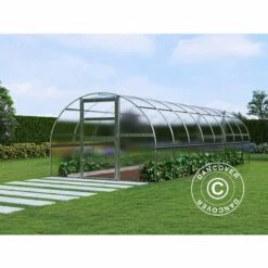 DANCOVER Serre Polycarbonate TITAN Arch 280, 24m², 3x8m, Argent - Argenté