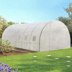 IDMARKET Serre Tunnel De Jardin 18 M² Blanche Gamme Maraîchère CRIMÉE 6x3 M - Blanc -France Serre de jardin Soldes 2022 1317829 3