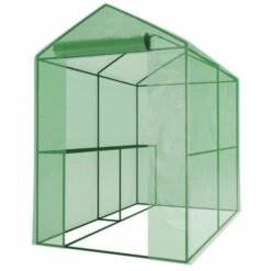 EUROSPEN Serre De Jardin 2m² - Bâche Armée - Avec étagères Et Porte Zipée - Vert