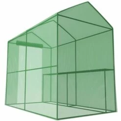 EUROSPEN Serre De Jardin 2m² - Bâche Armée - Avec étagères Et Porte Zipée - Vert -France Serre de jardin Soldes 2022 13183095 4