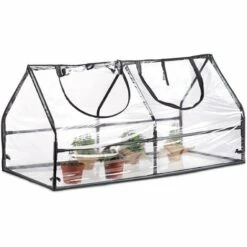 Relaxdays Serre De Jardin Tomates Toit Pointu Serre Tomates Bâche Housse Transparente 60 X 120 X 60 Cm, Transparent