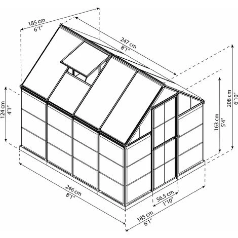 Palram - Canopia | Serre De Jardin Hybrid 4.6m² Argent 7 Palram - Canopia | Serre De Jardin Hybrid 4.6m² Argent – Image 5