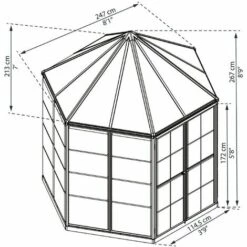 Palram - Canopia | Serre De Jardin Hexagonale Oasis 4m² Grise -France Serre de jardin Soldes 2022 13736077 5