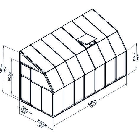 Palram - Canopia | Véranda Sun Room 2X4.5 Blanche 6 Palram - Canopia | Véranda Sun Room 2X4.5 Blanche – Image 4