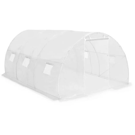 VidaXL Serre 13,5 M² 450x300x200 Cm - Blanc 4 VidaXL Serre 13,5 M² 450x300x200 Cm - Blanc – Image 2