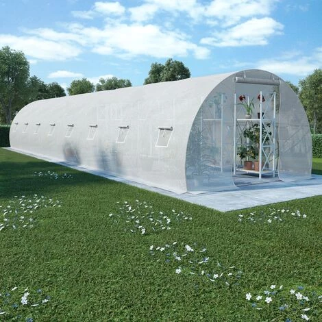 VidaXL Serre 36 M² 1200x300x200 Cm - Blanc 3 VidaXL Serre 36 M² 1200x300x200 Cm - Blanc