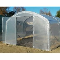 ATOUT LOISIR Serre Tunnel PRO-330 Larg 3m30, L 4 M, Façade 2 Portes Simples
