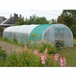 ATOUT LOISIR Serre Tunnel PRO-400 Larg 4 M , L 4 M, Façade 1 Porte Simple Et 1 Façade Pleine