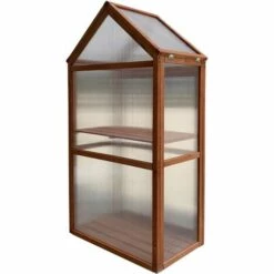 Serre De Jardin Gardiun Wooden IV 41x70x132 Cm En Bois Et Polycarbonate -France Serre de jardin Soldes 2022 15884326 3