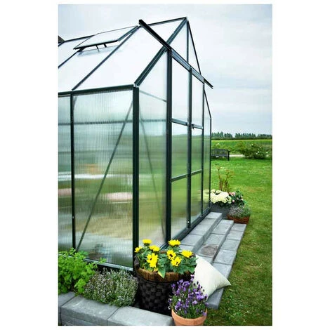 HALLS Serre Polycarbonate Magnum 108 - 8.30 M², Couleur Silver, Base Sans Base - Silver 4 HALLS Serre Polycarbonate Magnum 108 - 8.30 M², Couleur Silver, Base Sans Base - Silver – Image 2