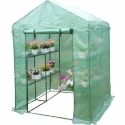 HABITAT ET JARDIN SERRE TOMATE PETUNIA- 2.04M² - 1.43 X 1.43 X 1.95 - Vert.