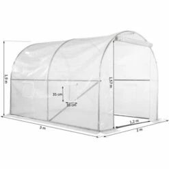 Outsunny Serre De Jardin Tunnel 6 M² 3L X 2l X 1,9H M Acier Galvanisé Renforcé Diamètre 2,4 Cm + PE Haute Densité Fenêtres Porte Blanc - Blanc -France Serre de jardin Soldes 2022 17047130 3