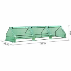 Outsunny Mini Serre De Jardin Serre à Tomates 400L X 100l X 80H Cm Acier PE Haute Densité 140 G/m² Anti-UV 3 Fenêtres Avec Zip Enroulables Vert - Vert 9 Outsunny Mini Serre De Jardin Serre à Tomates 400L X 100l X 80H Cm Acier PE Haute Densité 140 G/m² Anti-UV 3 Fenêtres Avec Zip Enroulables Vert - Vert -France Serre de jardin Soldes 2022 17068031 3