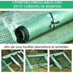 Outsunny Mini Serre De Jardin Serre à Tomates 400L X 100l X 80H Cm Acier PE Haute Densité 140 G/m² Anti-UV 3 Fenêtres Avec Zip Enroulables Vert - Vert 11 Outsunny Mini Serre De Jardin Serre à Tomates 400L X 100l X 80H Cm Acier PE Haute Densité 140 G/m² Anti-UV 3 Fenêtres Avec Zip Enroulables Vert - Vert -France Serre de jardin Soldes 2022 17068031 5