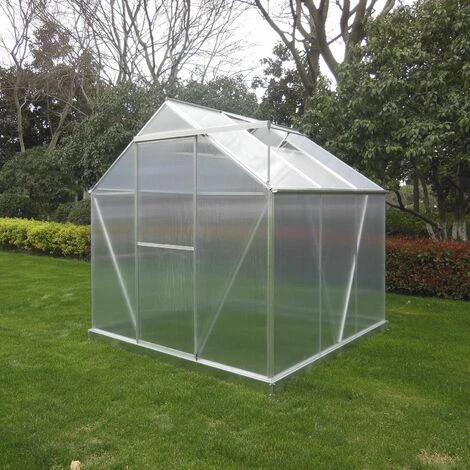 GARDIUN Serre De Jardin En Polycarbonate/Aluminium Lunada - 3,63 M² 188x193x190 Cm Avec Base 3 Modules 4 GARDIUN Serre De Jardin En Polycarbonate/Aluminium Lunada - 3,63 M² 188x193x190 Cm Avec Base 3 Modules – Image 2