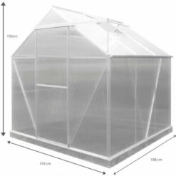 GARDIUN Serre De Jardin En Polycarbonate/Aluminium Lunada - 3,63 M² 188x193x190 Cm Avec Base 3 Modules 9 GARDIUN Serre De Jardin En Polycarbonate/Aluminium Lunada - 3,63 M² 188x193x190 Cm Avec Base 3 Modules -France Serre de jardin Soldes 2022 17270105 3