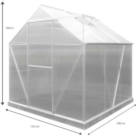 GARDIUN Serre De Jardin En Polycarbonate/Aluminium Lunada - 3,63 M² 188x193x190 Cm Avec Base 3 Modules 5 GARDIUN Serre De Jardin En Polycarbonate/Aluminium Lunada - 3,63 M² 188x193x190 Cm Avec Base 3 Modules – Image 3