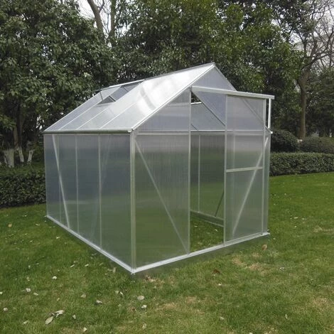 GARDIUN Serre De Jardin En Polycarbonate/Aluminium Lunada - 4,82 M² 249x193x190 Cm Avec Base 4 Modules 4 GARDIUN Serre De Jardin En Polycarbonate/Aluminium Lunada - 4,82 M² 249x193x190 Cm Avec Base 4 Modules – Image 2