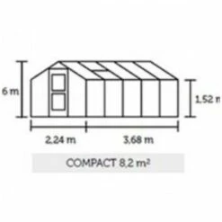 JULIANA Serre Polycarbonate Compact 8,20 M², Couleur Silver, Base Sans Base - Silver -France Serre de jardin Soldes 2022 17858222 5