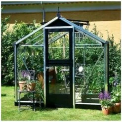 JULIANA Serre En Verre Trempé Compact 6,6m² , Couleur Silver, Base Sans Base - Silver -France Serre de jardin Soldes 2022 17858229 4