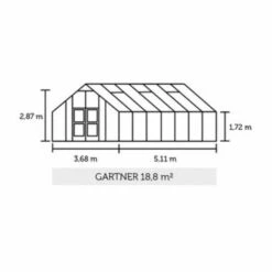 JULIANA Serre En Verre Polycarbonate Gardener 18.80 M², Couleur Anthracite, Base Avec Base - Anthracite -France Serre de jardin Soldes 2022 17859141 3