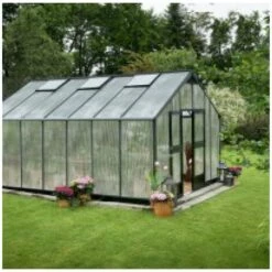 JULIANA Serre En Verre Polycarbonate Gardener 18.80 M², Couleur Anthracite, Base Avec Base - Anthracite -France Serre de jardin Soldes 2022 17859141 4