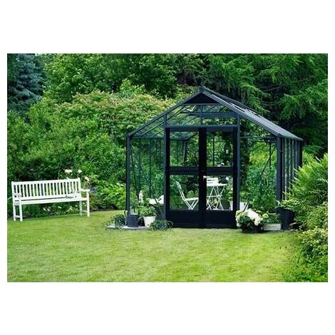 JULIANA Serre En Verre Trempé Premium 10.9 M², Couleur Anthracite, Base Sans Base - Anthracite 4 JULIANA Serre En Verre Trempé Premium 10.9 M², Couleur Anthracite, Base Sans Base - Anthracite – Image 2