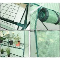 COSTWAY SERRE DE JARDINAGE Serre De Jardin Chaud Serre à Tomates Tente De Plante 3 étages En Vert Transparent 143x143x195cm 10 COSTWAY SERRE DE JARDINAGE Serre De Jardin Chaud Serre à Tomates Tente De Plante 3 étages En Vert Transparent 143x143x195cm -France Serre de jardin Soldes 2022 17914473 4