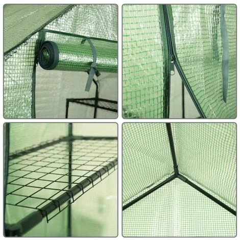 COSTWAY SERRE DE JARDINAGE Mini Serre De Jardin 143x73x195cm Serre à Tomates Tente De Plante 4 étages Vert 5 COSTWAY SERRE DE JARDINAGE Mini Serre De Jardin 143x73x195cm Serre à Tomates Tente De Plante 4 étages Vert – Image 3