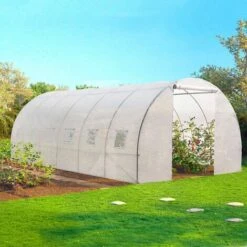 IDMARKET Serre Tunnel De Jardin 4 Saisons 18m² Blanche Gamme Maraîchère CRIMÉE 6x3M - Blanc -France Serre de jardin Soldes 2022 18263440 3