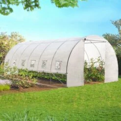 IDMARKET Serre Tunnel De Jardin 4 Saisons 18m² Blanche Gamme Maraîchère CRIMÉE 6x3M - Blanc -France Serre de jardin Soldes 2022 18263440 5