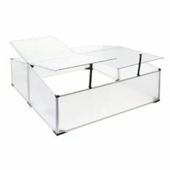 WILTEC Serre Jardin Double Aluminium 100x120x40cm Toit Blocable Résistant Aux Intempéries Rayons UV