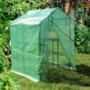 WILTEC Serre Jardin 143x143x195cm Entrée 8 Étagères De Rangement Film PE Grillagé Protection Intempéries -France Serre de jardin Soldes 2022 18511693 1
