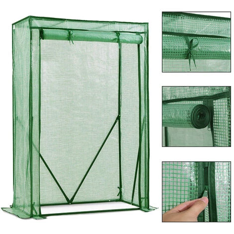 SEKEY Serre De Jardin Avec Entrée Enroulable 100 X 50 X 150 Cm, Vert 4 SEKEY Serre De Jardin Avec Entrée Enroulable 100 X 50 X 150 Cm, Vert – Image 2