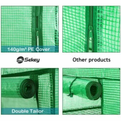 SEKEY Serre De Jardin Avec Entrée Enroulable 100 X 50 X 150 Cm, Vert 9 SEKEY Serre De Jardin Avec Entrée Enroulable 100 X 50 X 150 Cm, Vert -France Serre de jardin Soldes 2022 18631265 3