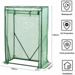 SEKEY Serre De Jardin Avec Entrée Enroulable 100 X 50 X 150 Cm, Vert 10 SEKEY Serre De Jardin Avec Entrée Enroulable 100 X 50 X 150 Cm, Vert -France Serre de jardin Soldes 2022 18631265 4