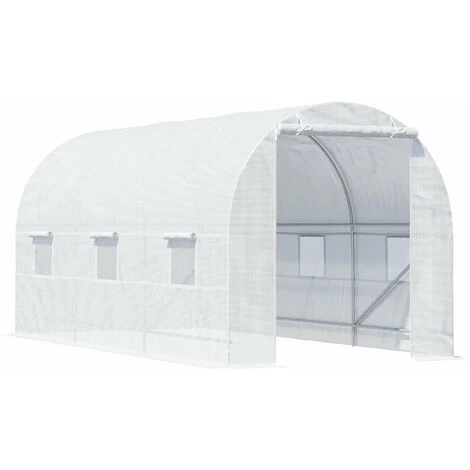 Outsunny Serre De Jardin Tunnel Surface Sol 9 M² 4,5L X 2l X 2H M Châssis Tubulaire Renforcé 18 Mm 6 Fenêtres Blanc - Blanc 2 Outsunny Serre De Jardin Tunnel Surface Sol 9 M² 4,5L X 2l X 2H M Châssis Tubulaire Renforcé 18 Mm 6 Fenêtres Blanc - Blanc