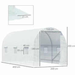 Outsunny Serre De Jardin Tunnel Surface Sol 9 M² 4,5L X 2l X 2H M Châssis Tubulaire Renforcé 18 Mm 6 Fenêtres Blanc - Blanc 8 Outsunny Serre De Jardin Tunnel Surface Sol 9 M² 4,5L X 2l X 2H M Châssis Tubulaire Renforcé 18 Mm 6 Fenêtres Blanc - Blanc -France Serre de jardin Soldes 2022 18679912 3